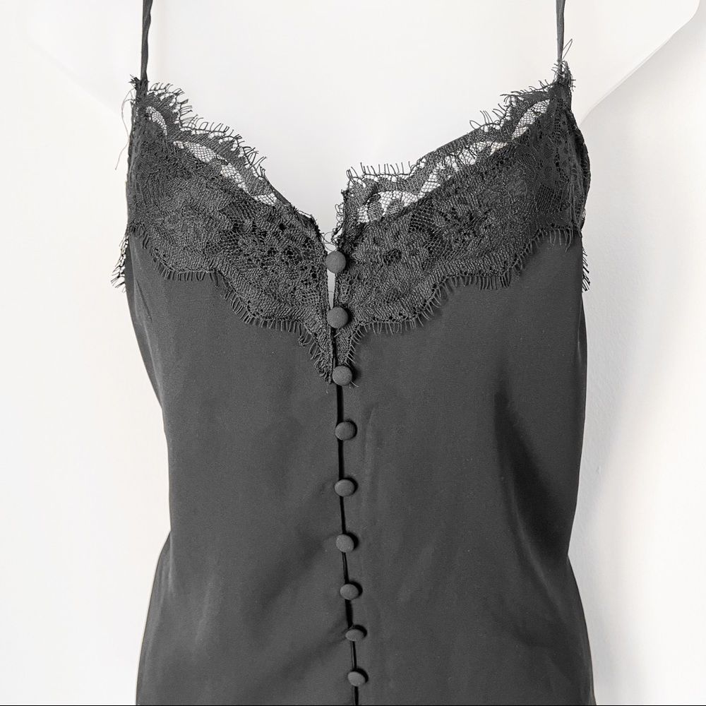 FOREVER 21 | Black Lace Cami Tank with Buttons - Picture 2 of 7